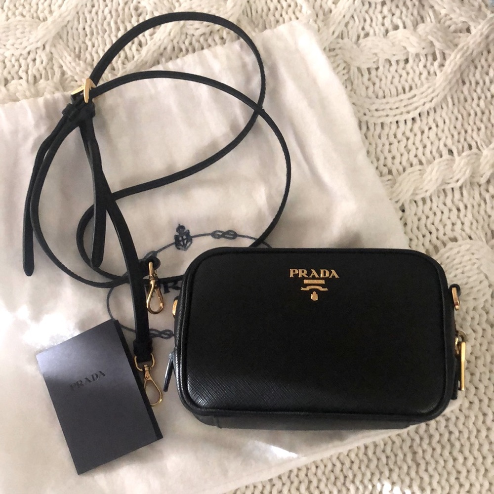 Authentic PRADA 1NF674 Saffiano Camera Bag